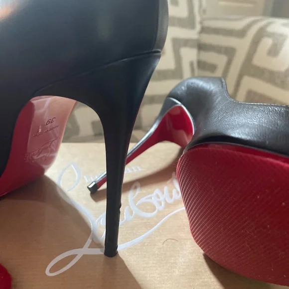 Christian Louboutin Black Kate 100 Nappa Shiny Heels
